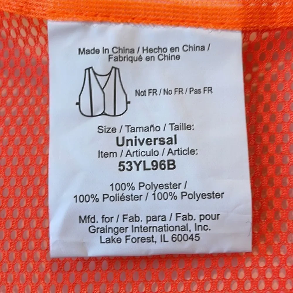 NEW Reflective Orange Safety Vest Large